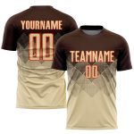 Personalized Soccer Jersey - Brown Cream-Orange Sublimation Uniform Personalized Brown Cream-Orange Sublimation Soccer Uniform
