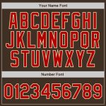 Personalized Brown Cream Pinstripe Jersey for Baseball - Red and Cream Design Personalized Brown Cream Pinstripe Red-Cream
