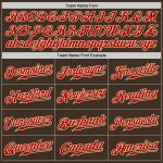 Personalized Brown Cream Pinstripe Jersey for Baseball - Red and Cream Design Personalized Brown Cream Pinstripe Red-Cream