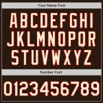 Custom Name and Number Baseball Jersey in Brown Cream-Red - Authentic 3-Color Arm Shapes Design Personalized Brown Cream-Red
