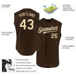 Personalized Cream Sleeveless Baseball Jersey in Brown - Custom Team Apparel Personalized Brown Cream Sleeveless Baseball