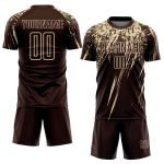 Personalized Brown Cream Soccer Jersey Uniform for Sublimation Printing Personalized Brown Cream Sublimation Soccer Uniform
