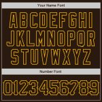 Custom Name Number Authentic 3D Pattern Baseball Jersey with Brown Gold Curve Lines Design - Personalized Sports Apparel