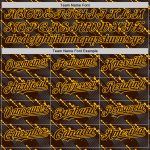 Custom Team Name and Number Baseball Jersey - Personalized Brown Gold 3D Pattern Slant Lines Design Personalized Brown Gold