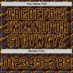 Custom Team Name and Number Baseball Jersey - Personalized Brown Gold 3D Pattern Slant Lines Design Personalized Brown Gold