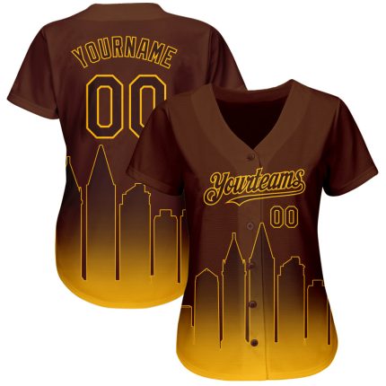 Personalized 3D San Diego City Edition Brown Gold Fashion Baseball Jersey Custom Name Number Personalized Brown Gold 3D San