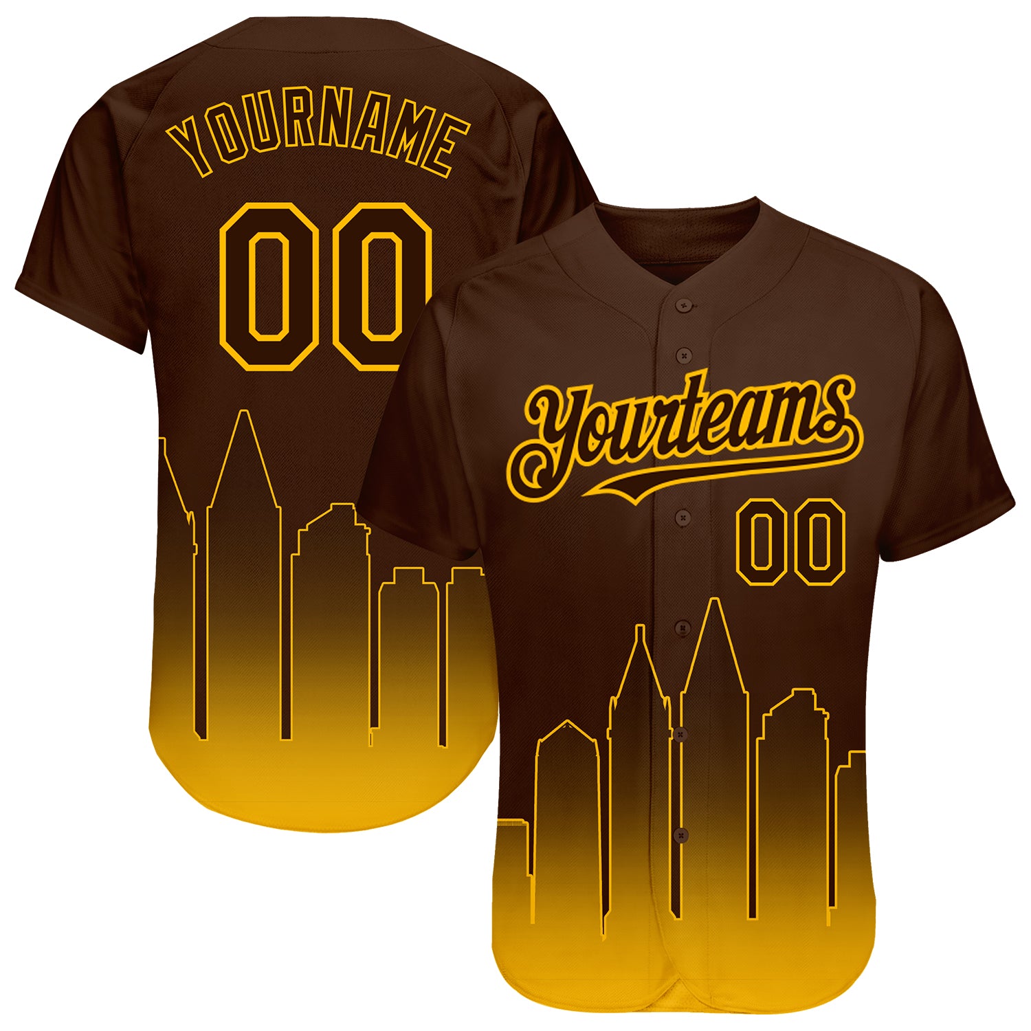 Personalized 3D San Diego City Edition Brown Gold Fashion Baseball Jersey Custom Name Number Personalized Brown Gold 3D San