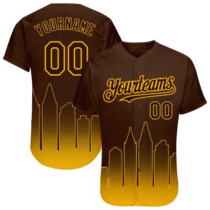 Personalized 3D San Diego City Edition Baseball Jersey in Brown Gold Fade Fashion Personalized Brown Gold 3D San Diego City