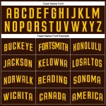 Personalized Gold Brown Baseball Jersey for Men and Women - Custom Team Sports Wear Personalized Brown Gold Baseball Jersey