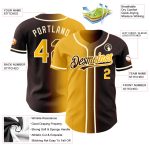 Personalized Fashion Baseball Jersey in Brown Gold-Cream Gradient Design Personalized Brown Gold-Cream Gradient Fashion Baseball