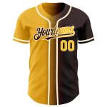 Personalized Fashion Baseball Jersey in Brown Gold-Cream Gradient Design Personalized Brown Gold-Cream Gradient Fashion Baseball