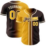 Personalized Fashion Baseball Jersey in Brown Gold-Cream Gradient Design Personalized Brown Gold-Cream Gradient Fashion Baseball
