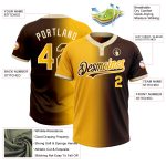 Personalized Unisex Softball Jersey - Brown Gold-Cream Gradient Two-Button Fashion Design Personalized Brown Gold-Cream Gradient