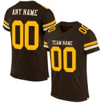 Custom brown, gold and cream mesh football jersey