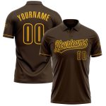 Personalized Gold Brown Vapor Golf Polo Shirt for Performance and Style Personalized Brown Gold Performance Vapor Golf Polo