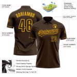 Personalized Gold Brown Vapor Golf Polo Shirt for Performance and Style Personalized Brown Gold Performance Vapor Golf Polo