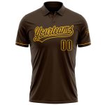 Personalized Gold Brown Vapor Golf Polo Shirt for Performance and Style Personalized Brown Gold Performance Vapor Golf Polo