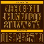 Custom Name and Number Brown Gold Soccer Jersey - Personalized Sublimation Team Uniform Personalized Brown Gold Sublimation