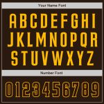Custom Name and Number Unisex Softball Jersey - Personalized Brown Gold Two-Button Team Apparel Personalized Brown Gold Two-Button