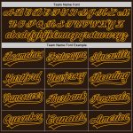 Custom Name and Number Unisex Softball Jersey - Personalized Brown Gold Two-Button Team Apparel Personalized Brown Gold Two-Button