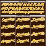 Custom Name and Number Twinkle Star Gradient Baseball Jersey - Personalized Brown Gold-White 3D Pattern Design Personalized