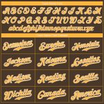 Personalized Authentic Baseball Jersey - Brown, Gold & White Color Design Personalized Brown Gold-White Authentic Baseball