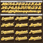 Personalized Authentic Baseball Jersey in Brown Gold-White Sleeveless Design Personalized Brown Gold-White Authentic Sleeveless