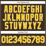 Custom Personalized Baseball Jersey Shirt with Name and Number - Brown Gold and White Rib-Knit Authentic Throwback Personalized