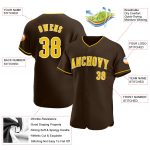 Personalized Brown and Gold-White Baseball Jersey for Men and Women Personalized Brown Gold-White Baseball Jersey 2