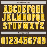Personalized Brown and Gold-White Baseball Jersey for Men and Women Personalized Brown Gold-White Baseball Jersey 2