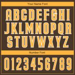 Personalized Brown Gold White Baseball Jersey for Adults and Kids Personalized Brown Gold-White Baseball Jersey 3