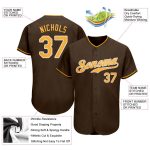 Personalized Brown Gold White Baseball Jersey - Custom Mens Apparel, Size 4 Personalized Brown Gold-White Baseball Jersey