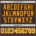 Personalized Gold and White Baseball Jersey with Brown Accents for Kids - Custom Design Personalized Brown Gold-White Baseball