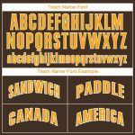 Personalized Gold White Brown Baseball Jersey Custom Name Number Personalized Brown Gold-White Baseball Jersey