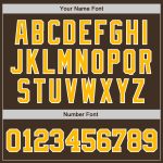 Personalized Gold-White Baseball Jersey - Custom Brown Baseball Uniform 85 Personalized Brown Gold-White Baseball Jersey