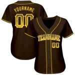 Personalized Brown Gold White Drift Fashion Baseball Jersey for Men and Women Personalized Brown Gold-White Drift Fashion