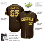 Personalized Brown Gold White Drift Fashion Baseball Jersey for Men and Women Personalized Brown Gold-White Drift Fashion