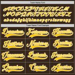 Personalized Brown Gold and White Hockey Jersey - Customized Team Wear Personalized Brown Gold-White Hockey Jersey