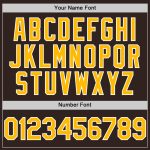 Personalized Gold White Line Baseball Jersey in Brown - Custom Sports Apparel Personalized Brown Gold-White Line Baseball
