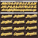 Personalized Gold White Line Baseball Jersey in Brown - Custom Sports Apparel Personalized Brown Gold-White Line Baseball