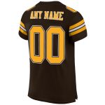 Personalized Gold White Brown Mesh Authentic Football Jersey for Men Personalized Brown Gold-White Mesh Authentic Football