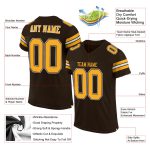 Personalized Gold White Brown Mesh Authentic Football Jersey for Men Personalized Brown Gold-White Mesh Authentic Football