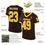 Custom Personalized Authentic Throwback Football Jersey - Brown Gold White Mesh with Custom Name and Number Personalized