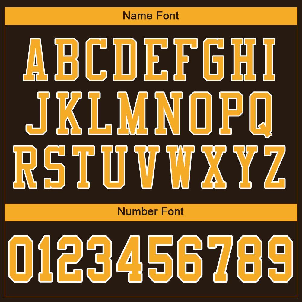 Personalized Brown Gold White Football Jersey - Custom Mesh Design, Size 2 Personalized Brown Gold-White Mesh Football Jersey - Image 5