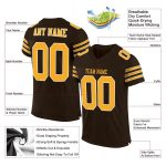 Personalized Brown Gold White Football Jersey - Custom Mesh Design, Size 2 Personalized Brown Gold-White Mesh Football Jersey