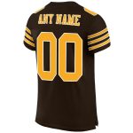 Personalized Brown Gold White Football Jersey - Custom Mesh Design, Size 2 Personalized Brown Gold-White Mesh Football Jersey