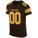 Personalized Brown and Gold-White Football Jersey for Men and Women - Custom Sports Gear Personalized Brown Gold-White Mesh