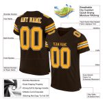 Personalized Brown and Gold-White Football Jersey for Men and Women - Custom Sports Gear Personalized Brown Gold-White Mesh