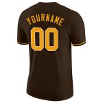 Personalized Performance T-Shirt in Brown Gold and White - Customizable Design Personalized Brown Gold-White Performance