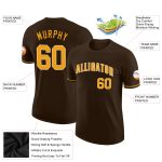 Personalized Performance T-Shirt in Brown Gold and White - Customizable Design Personalized Brown Gold-White Performance